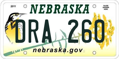 NE license plate DRA260