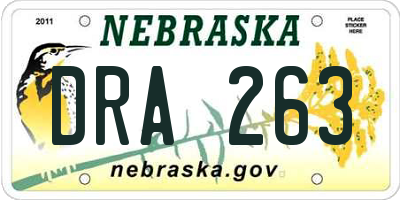 NE license plate DRA263