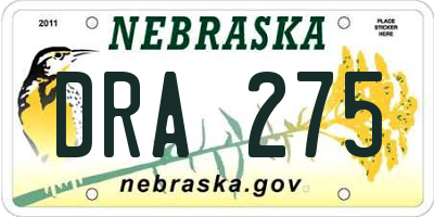 NE license plate DRA275