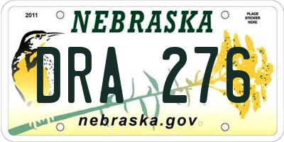 NE license plate DRA276