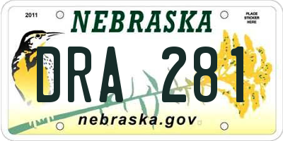 NE license plate DRA281