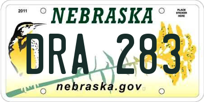 NE license plate DRA283