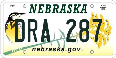 NE license plate DRA287
