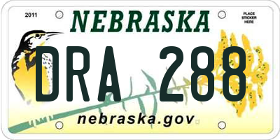 NE license plate DRA288