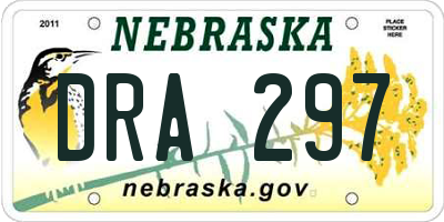 NE license plate DRA297