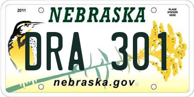 NE license plate DRA301