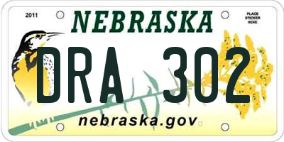 NE license plate DRA302