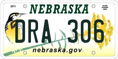 NE license plate DRA306