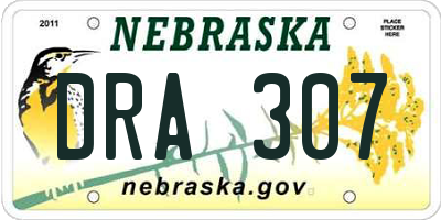 NE license plate DRA307