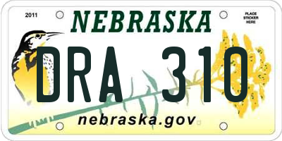 NE license plate DRA310