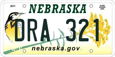 NE license plate DRA321