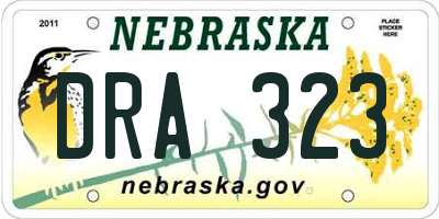 NE license plate DRA323