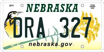 NE license plate DRA327