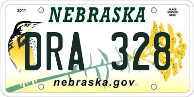 NE license plate DRA328