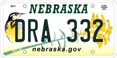 NE license plate DRA332