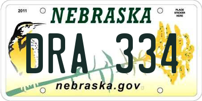 NE license plate DRA334
