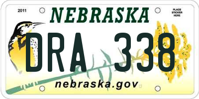 NE license plate DRA338