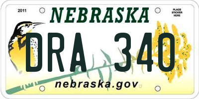 NE license plate DRA340