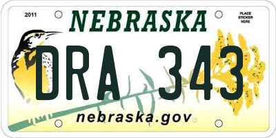 NE license plate DRA343