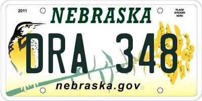 NE license plate DRA348