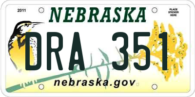 NE license plate DRA351