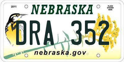 NE license plate DRA352