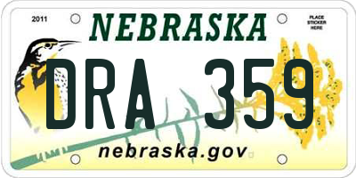 NE license plate DRA359