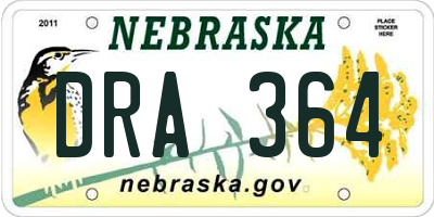 NE license plate DRA364