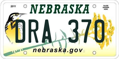 NE license plate DRA370