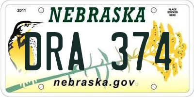 NE license plate DRA374