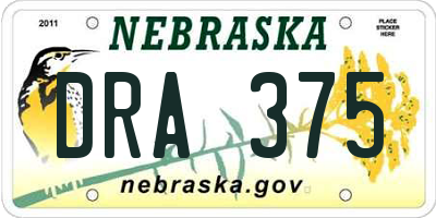 NE license plate DRA375