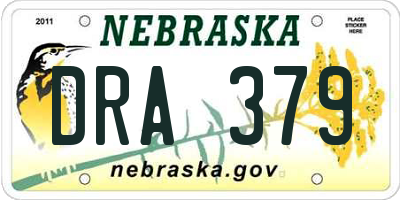 NE license plate DRA379