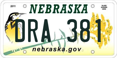 NE license plate DRA381