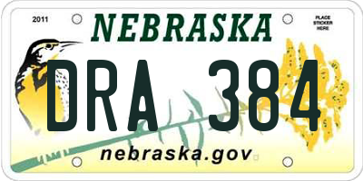 NE license plate DRA384