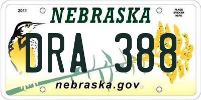 NE license plate DRA388