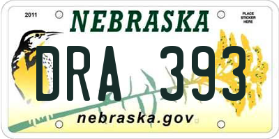 NE license plate DRA393