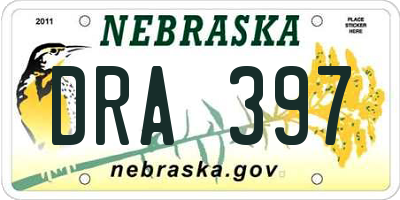 NE license plate DRA397