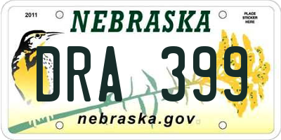 NE license plate DRA399
