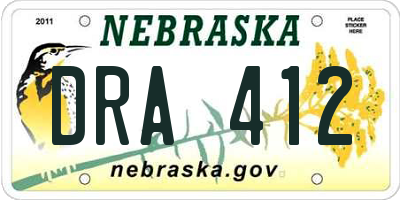 NE license plate DRA412