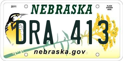 NE license plate DRA413