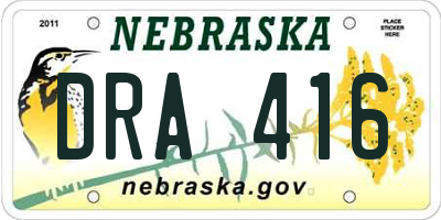 NE license plate DRA416