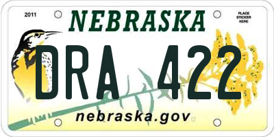 NE license plate DRA422