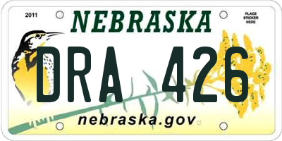 NE license plate DRA426