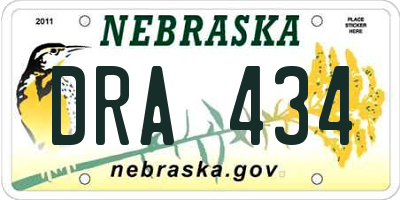 NE license plate DRA434