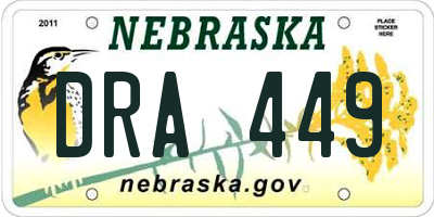 NE license plate DRA449