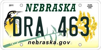 NE license plate DRA463