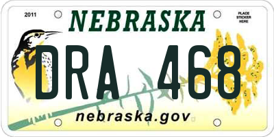 NE license plate DRA468
