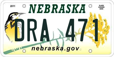 NE license plate DRA471