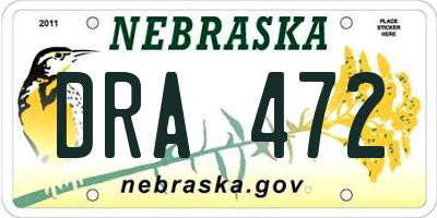 NE license plate DRA472