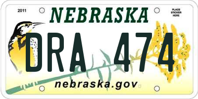 NE license plate DRA474